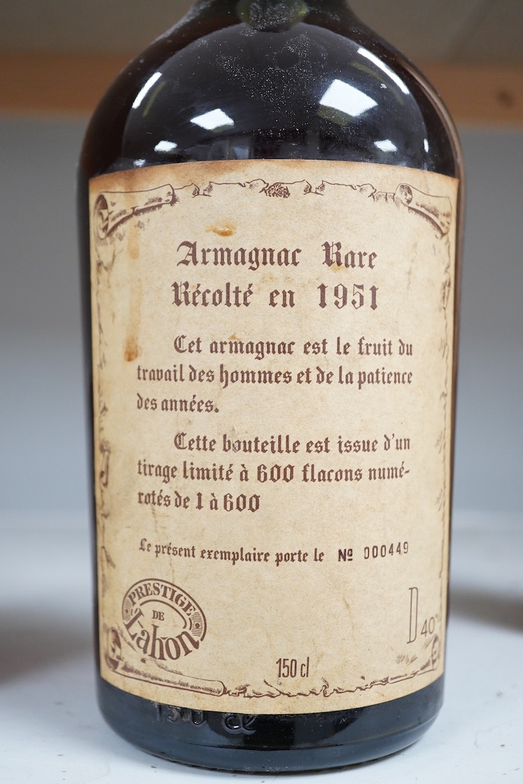 A bottle of Armagnac, rare Recolte 1951, 150cl